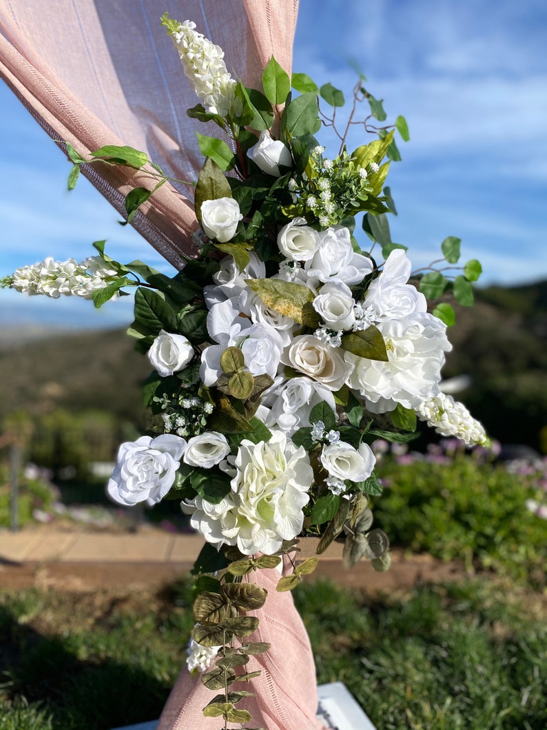 Wedding Ceremony Archway Flowers, White Wedding Archway Flowers, Chuppah Flowers, Wedding Flower, Custom Wedding Flowers, Boho Weddings image 8