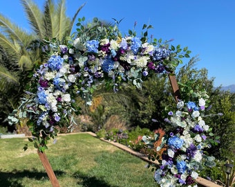 Dusty Blue Lavender Wedding Arch Flower Package, Dusty Blue Weddings, Hexagon Wedding Arch Flowers, Circle Arch Flowers, Blue Floral Swag
