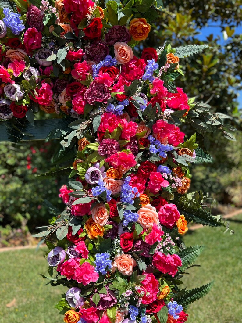 Jewel Tone Wedding Arch Flowers Artificial Wedding Flower Etsy