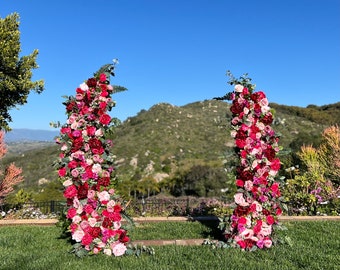 Hot Pink Fuchsia Barbie Blush Wedding Ceremony Flower Package, Pillar Wedding Flowers, Custom Wedding Flowers, Barbie Wedding Arch Decor