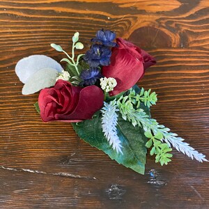Cascading Wedding Cake Flower Package in Burgundy Navy, Set of Three Floral Wedding Cake Decor, Three Tier Wedding Cake Flowers, Weddings image 7