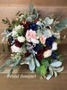 Faux Peony Wedding Bouquets, Navy Blush Burgundy Wedding Bouquet Package, Wrist Corsage, Boutonnière, Artificial Bridesmaid Toss Bouquets 