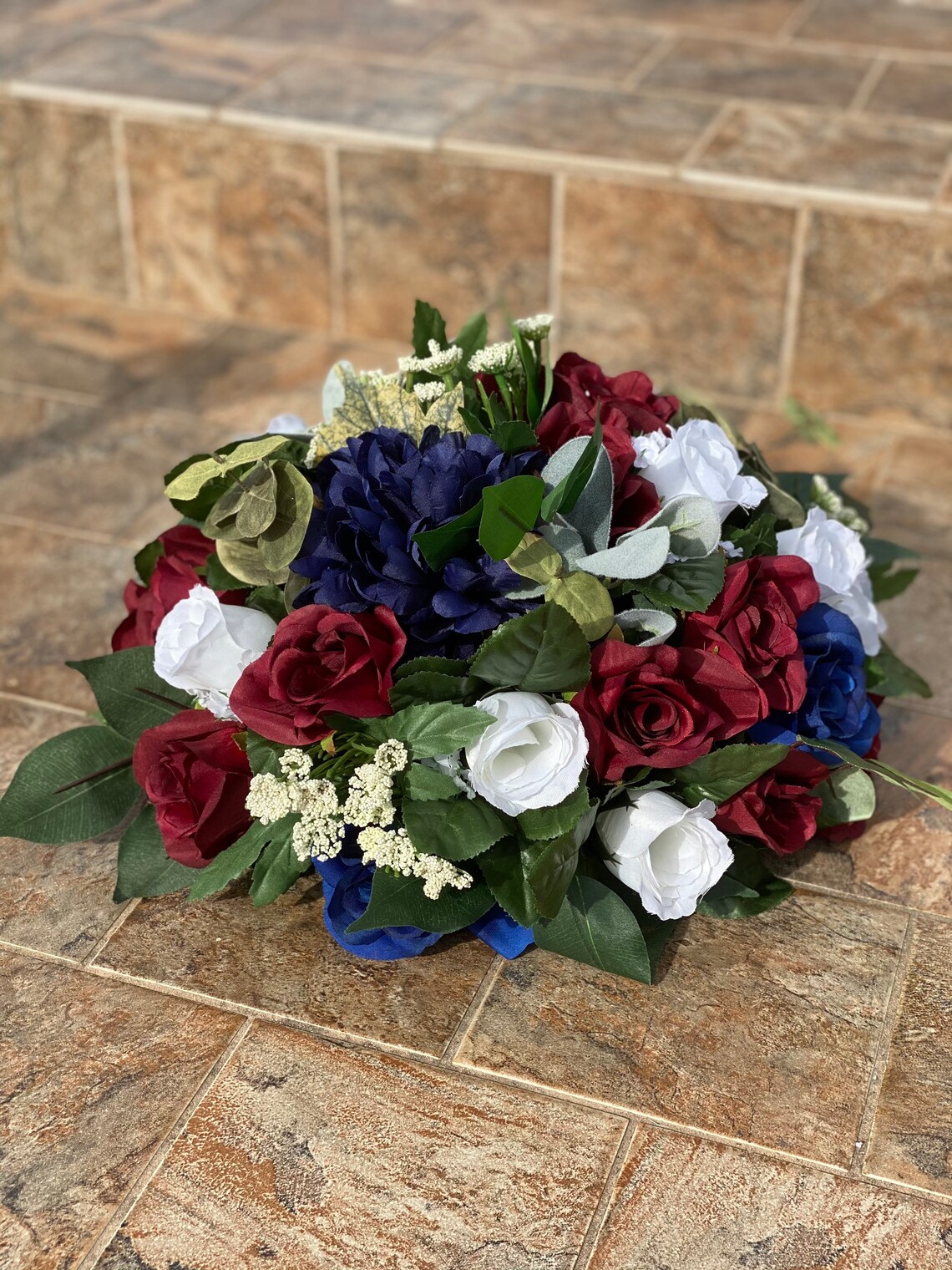 Wedding Centerpiece Burgundy Navy White Wedding Centerpiece | Etsy