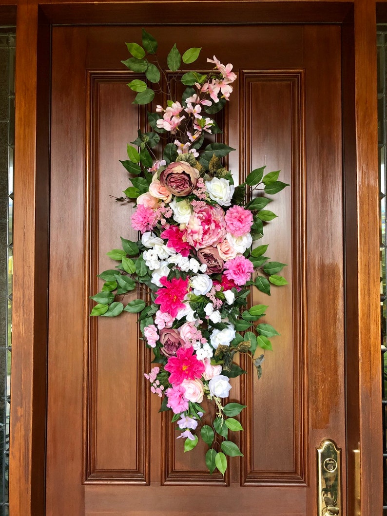 Spring Front Door Swag Wreaths Front Door Decor Lux Floral Swag Spring Swag Spring Wreath Front Door Wreath Front Door Swag Swags