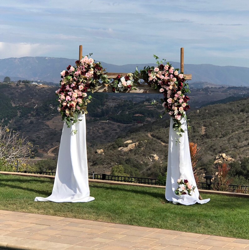 Burgundy Blush Wedding Arch Flower Package Burgundy Weddings Etsy