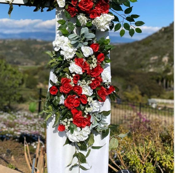Elegant Red and White Decorative Flower Accent Red and White Flower Wrap | Graduation Flowers Rochester NY  main image 3