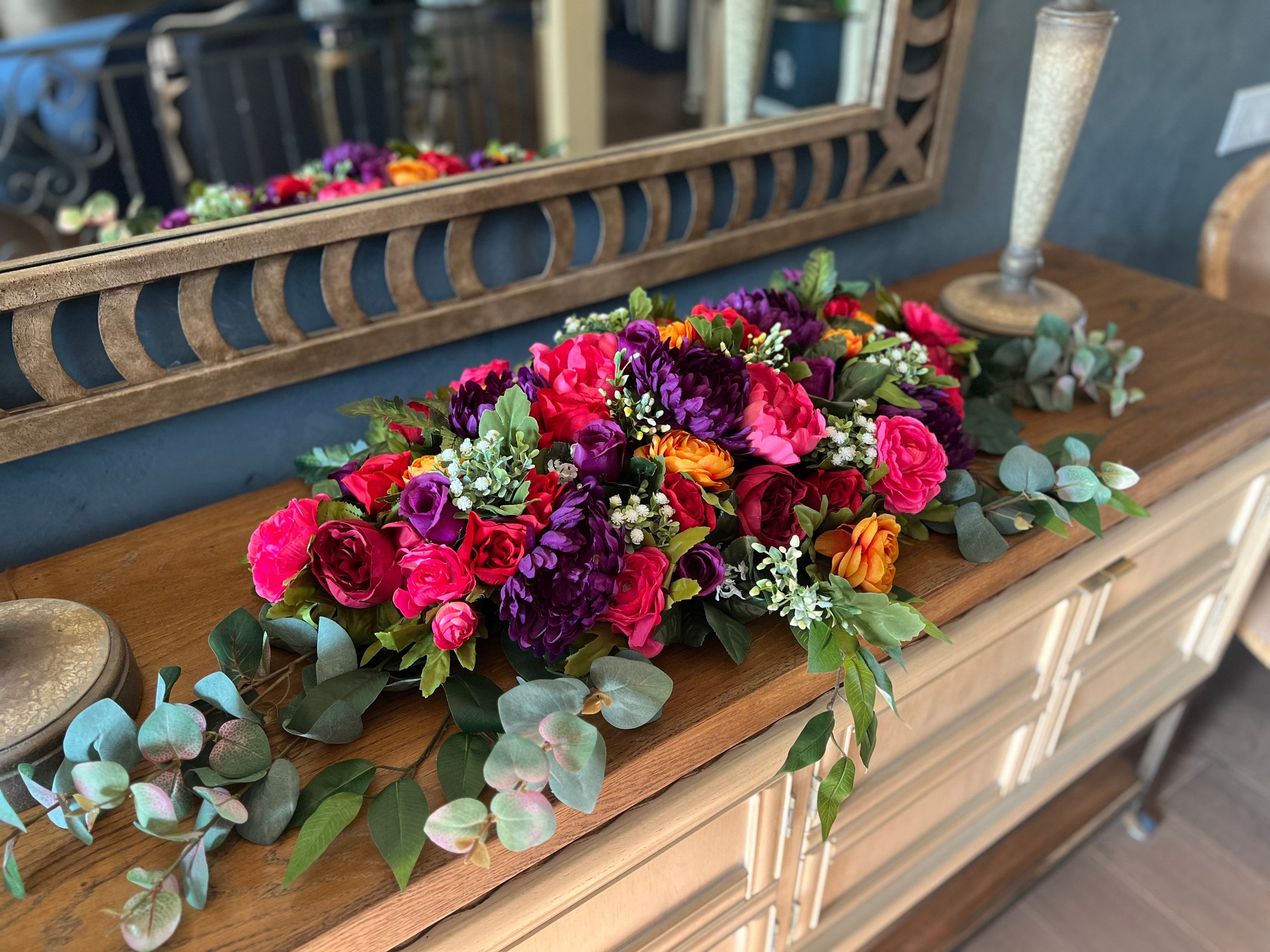 Red Purple Fuchsia Jewel Tone Sweetheart Flowers, Jewel Tone