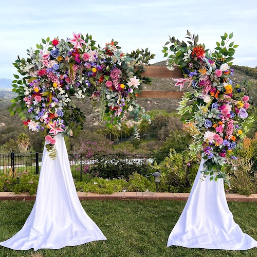 Whimsical Wildflower Wedding Ceremony Floral Arch Swag Custom Etsy