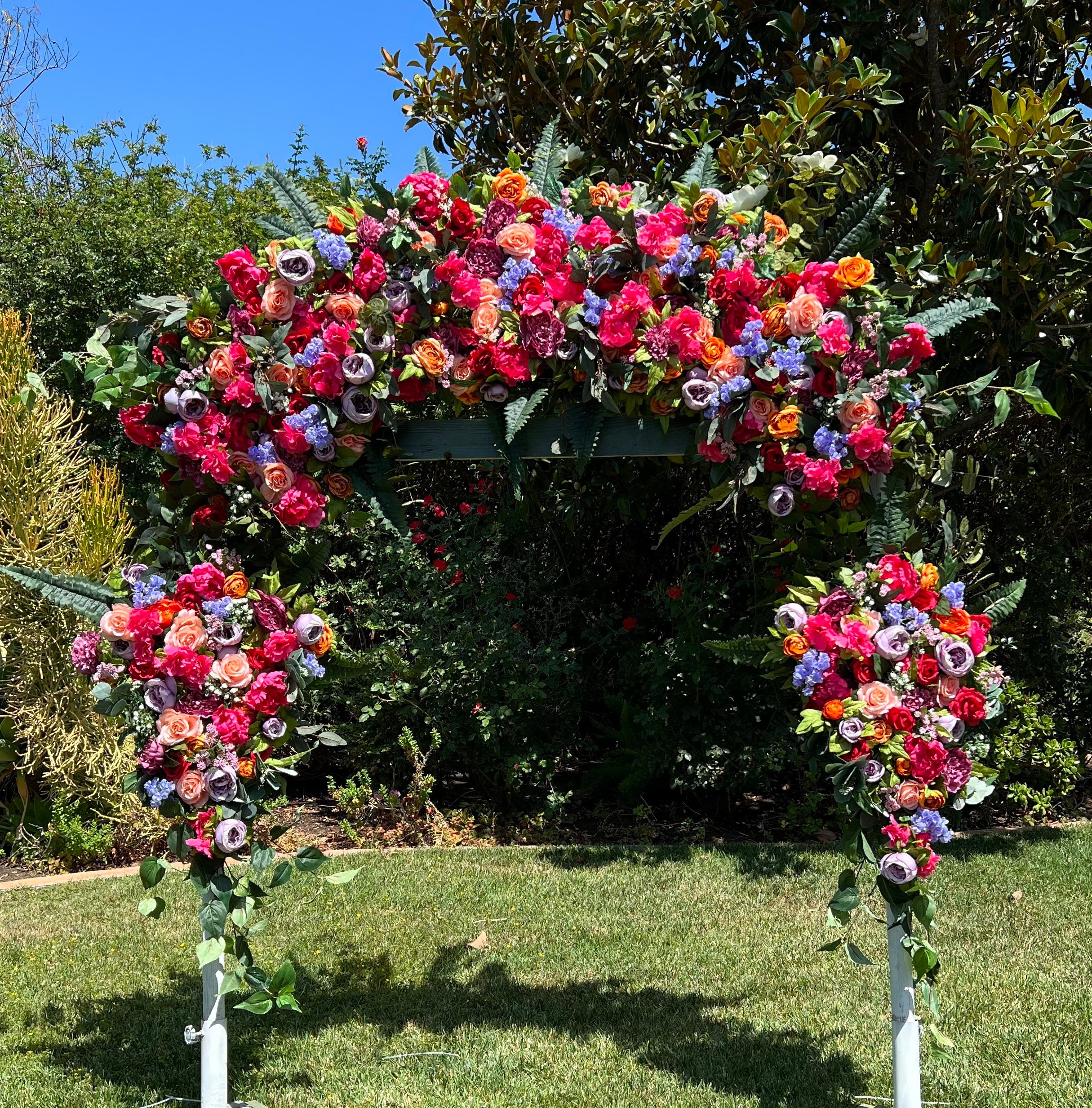 Jewel Tone Wedding Arch Flowers