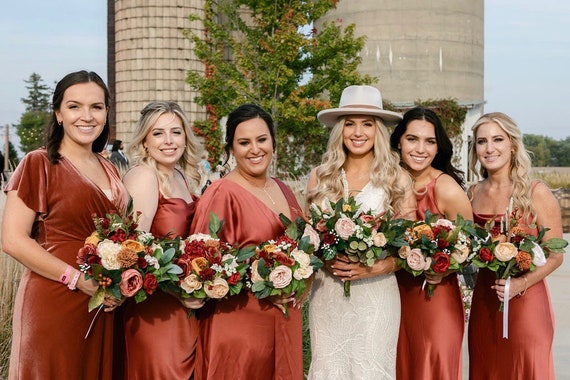 bouquet for burgundy dress Heartland Blue and Burgundy Bouquet – Pine and Petal Weddings