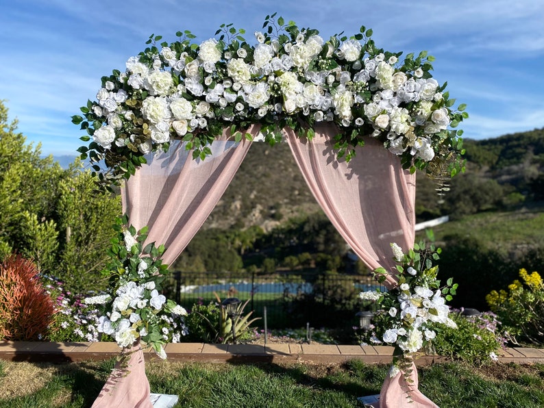 Wedding Ceremony Archway Flowers, White Wedding Archway Flowers, Chuppah Flowers, Wedding Flower, Custom Wedding Flowers, Boho Weddings Package as shown
