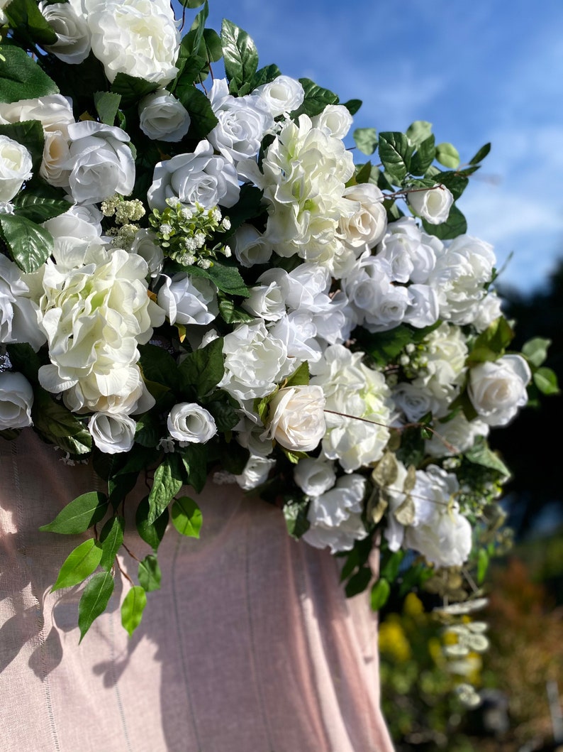 Wedding Ceremony Archway Flowers, White Wedding Archway Flowers, Chuppah Flowers, Wedding Flower, Custom Wedding Flowers, Boho Weddings image 7