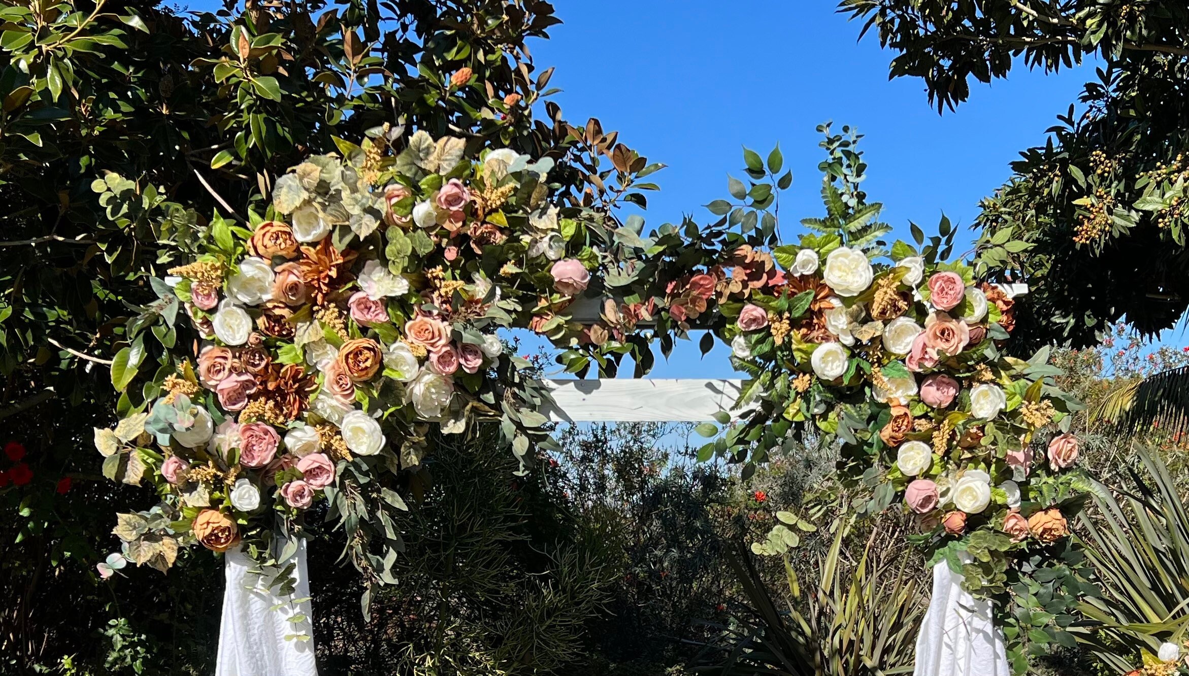 Ivory Dusty Rose Wedding Arch Flowers, Customized Wedding Arbor Chuppah ...