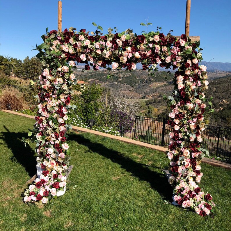Luxury Burgundy Wedding Arch Flowers Wedding Arch Flowers Etsy