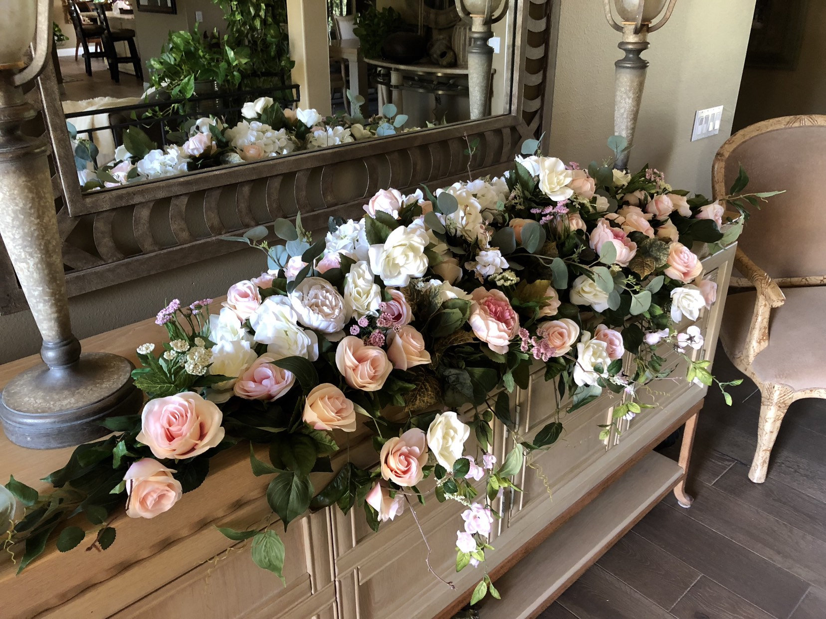 Sweetheart Table Flowers, Cascading Centerpiece, Blush Weddings ...