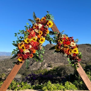 Sunflower Triangle Arch Wedding Floral Package Rustic Weddings Barn Wedding Flowers Customized Wedding Decor Yellow Sunflower Bridal Decor