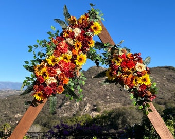 Sunflower Triangle Arch Wedding Floral Package Rustic Weddings Barn Wedding Flowers Customized Wedding Decor Yellow Sunflower Bridal Decor