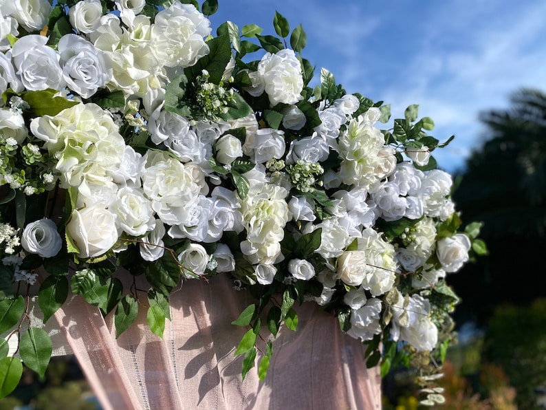 Wedding Ceremony Archway Flowers, White Wedding Archway Flowers, Chuppah Flowers, Wedding Flower, Custom Wedding Flowers, Boho Weddings image 4