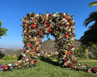 Tuscan Wedding Arch Floral Package, Wedding Arbor Flowers, Premium Customized Colors Event Flower Arrangements, Faux Artificial Flower Wall