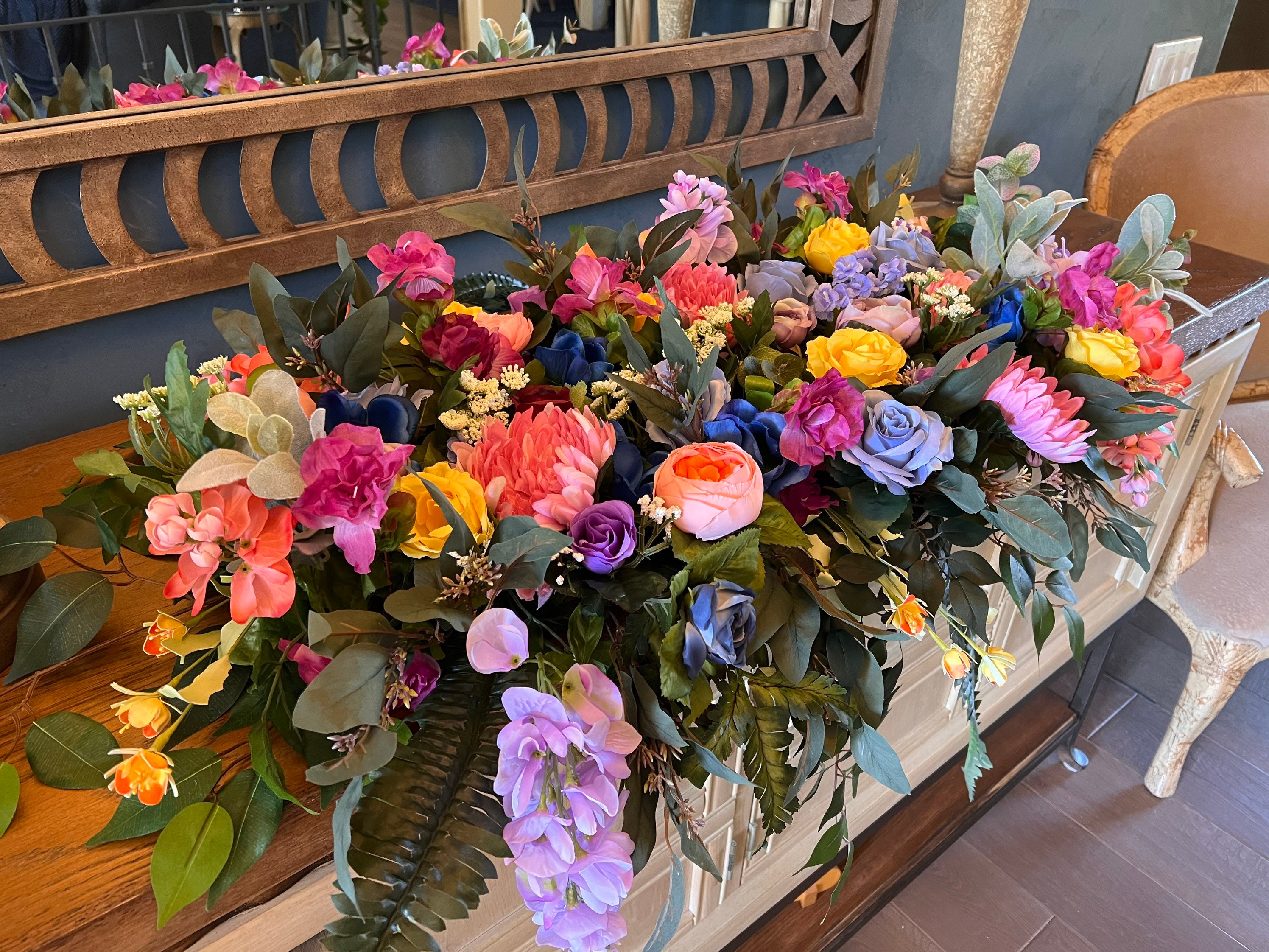 Rainbow Wildflower Sweetheart Flowers, Wildflower Bridal Table