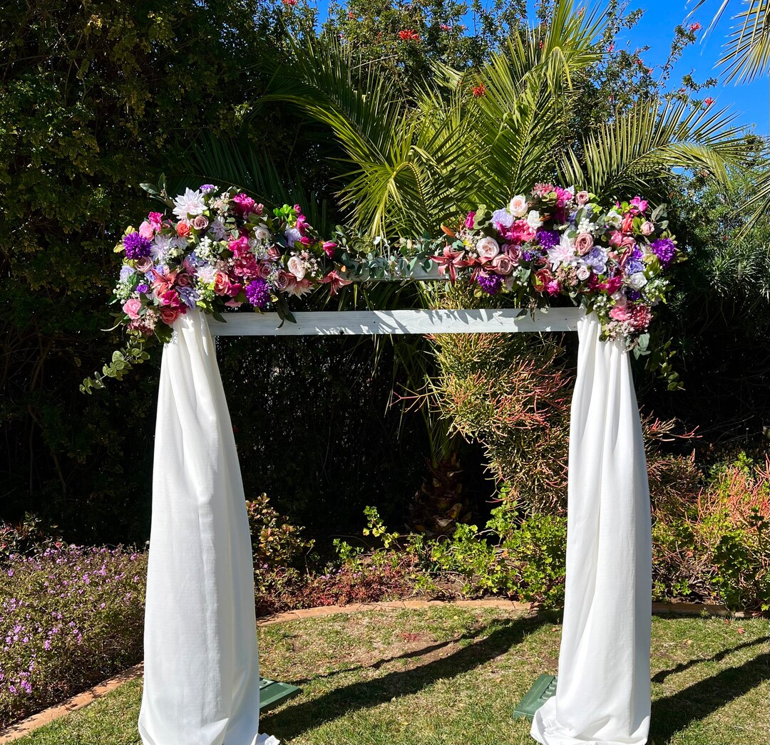 Whimsical Wildflower Wedding Ceremony Floral Arch Swag Custom Etsy