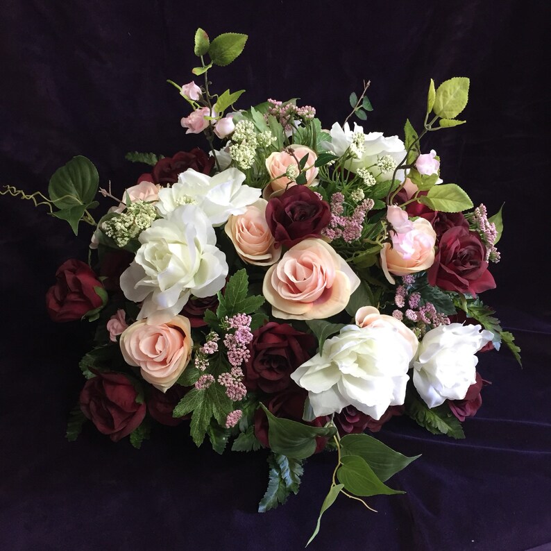 Wedding Centerpieces Burgundy Wedding Flowers Centerpieces Etsy