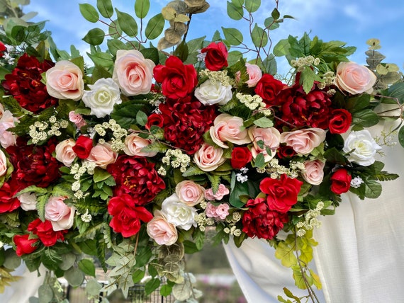 Red and sale white floral