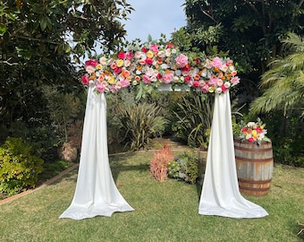 Whimsical Boho Rainbow Wedding Arch Flowers, Custom Event Flowers, Photo Wall Floral, Multi Color Wedding Archway, Party Decor Arrangements