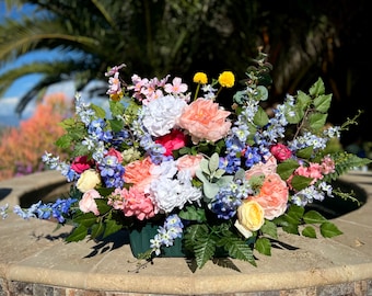 Soft Rainbow Pastel Aisle Ceremony Flowers, Pastel Alter Floral Arrangement, Custom Wedding Arrangements, Oversized Aisle Floral Arrangement