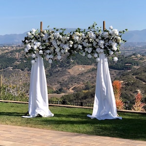 Lux White/Ivory Wedding Ceremony Archway Flowers, White BoHo Wedding Arbor Flowers, Custom Garden Event Floral Swag, Destination Weddings
