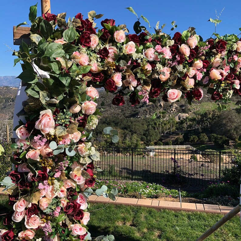 Luxury Burgundy Wedding Arch Flowers Wedding Arch Flowers Etsy
