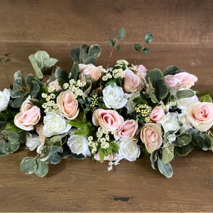 Blush Wedding Centerpiece, Sweetheart Table Flowers, Blush Bridal Table Garland, Boho Sweetheart Table Flowers, Sweetheart Centerpiece