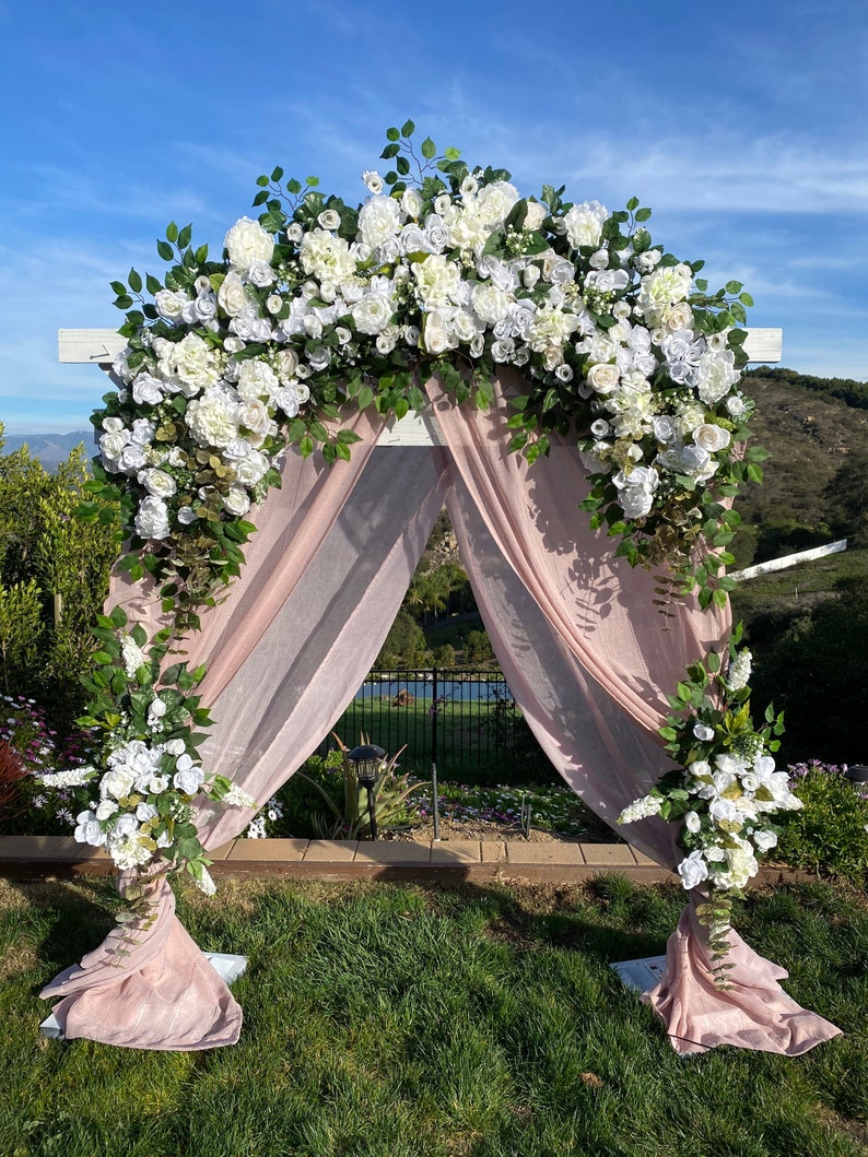 Wedding Ceremony Archway Flowers, White Wedding Archway Flowers, Chuppah Flowers, Wedding Flower, Custom Wedding Flowers, Boho Weddings image 1