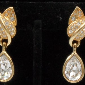Vintage Swarovski Bridal Crystal Earrings Clip Back