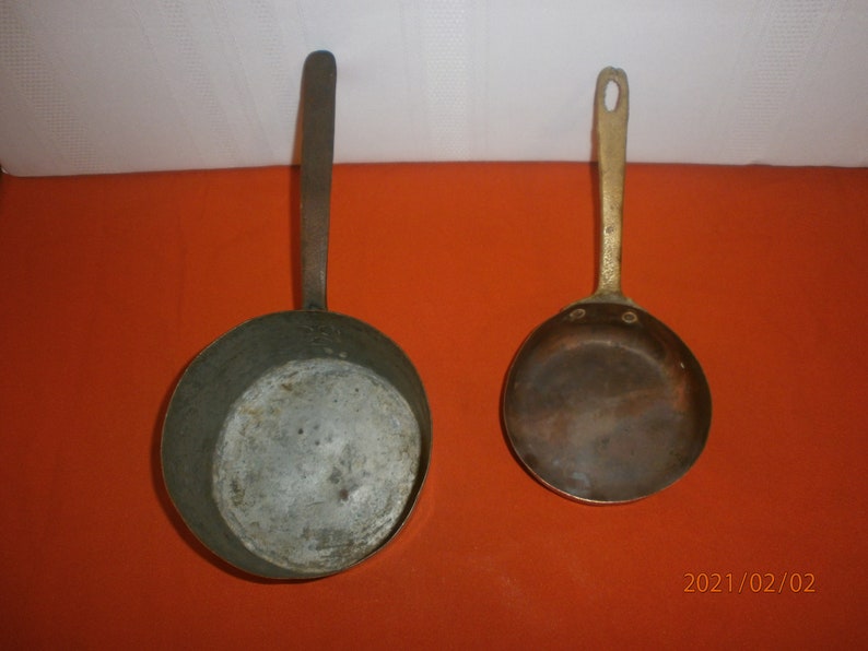 Set of Two Vintage Copper Pans
