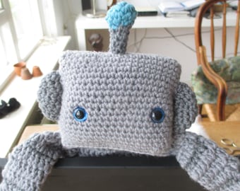 Robot ragdoll, Crochet robot lovey, Robot ‘security blanket’, Soft-toy for boy, Robot for toddler