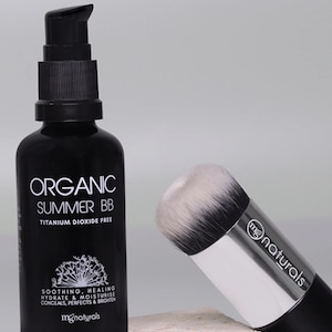 Organic, Vegan Summer Formulation Mineral BB Cream, Titanium Dioxide Free 1oz with vegan brush. Clean makeup. image 3