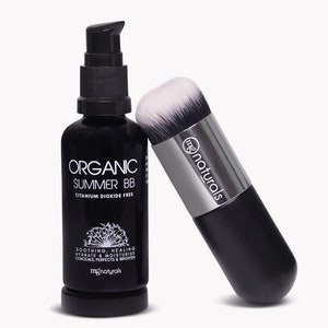 Organic, Vegan Summer Formulation Mineral BB Cream, Titanium Dioxide Free 1oz with vegan brush. Clean makeup. image 1