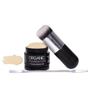 Organic Liquid mineral foundation - Vegan, Titanium Dioxide Free 30ML with Brush