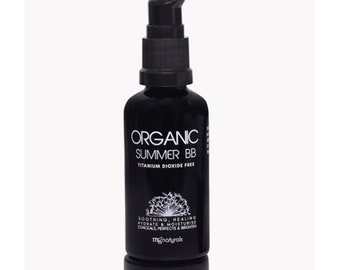 Organic, Vegan "Summer Formulation" Mineral BB Cream. Liquid foundation, Titanium Dioxide Free 50mls