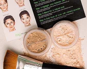 100% Titanium Dioxide Free, Vegan, Mineral Contour & Highlighting kit for easy contouring