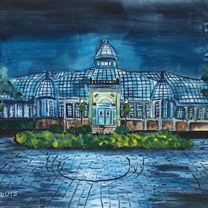 Watercolor Business Portrait 8x10 Custom building painting, Church, from photo, retirement gift, anniversary, wedding venue, personalized