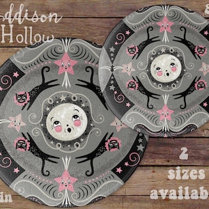Johanna Parker Grey Moon Luna Round Glass Cutting Board