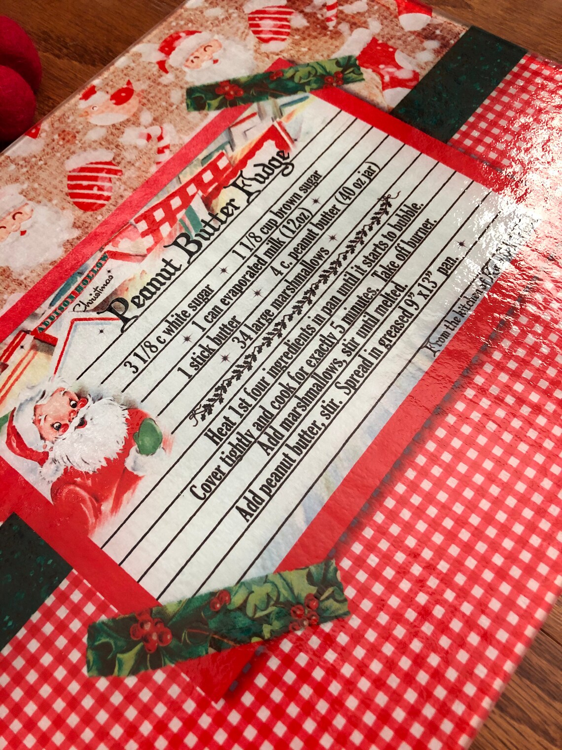 Personalized Glass Christmas Recipe Cutting Board - Etsy