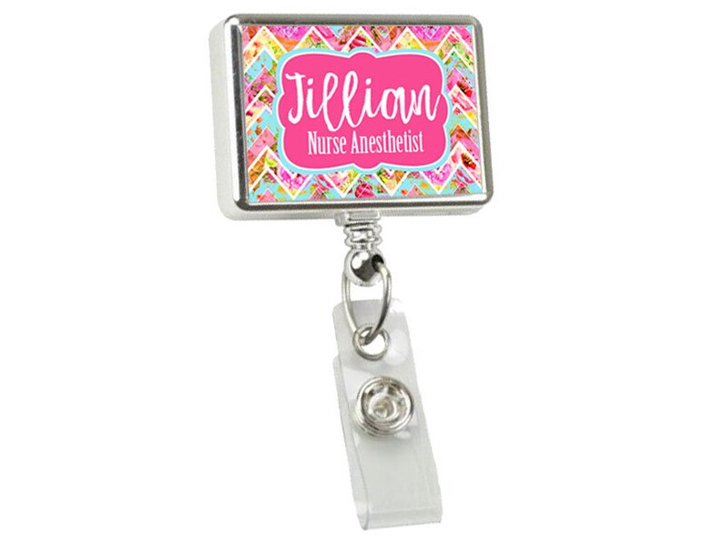 Nurse Personalized Badge Reel Hospital Employee Cardiac Rn LPn Healthcare Monogram