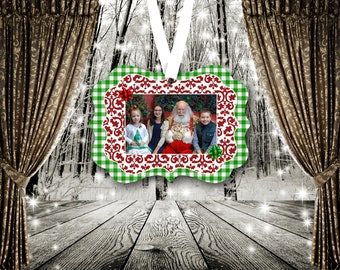 METaL Addison Photo Aluminum Ornament Shape Christmas Tree Family Ornament Christmas card