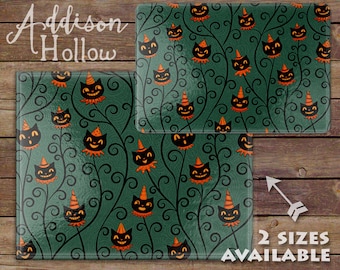 Tabla de cortar de vidrio con recetas de Johanna Parker Creeping Vines Pumpkin