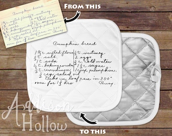 Custom Recipe Handwritten Pot Holder