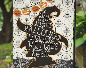 Halloween Witch Garden Outdoor Flag