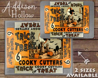 Vintage Candy Box Top Halloween Glass Recipe Cutting Board